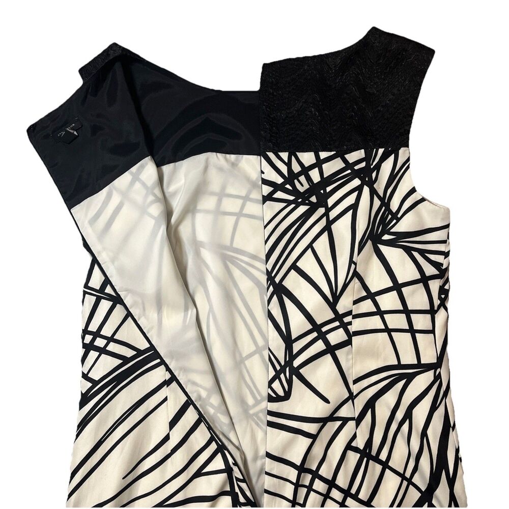 Ann Taylor Geometric Sleeveless Black and White Classic Cocktail  Dress size 8 - Picture 6 of 11